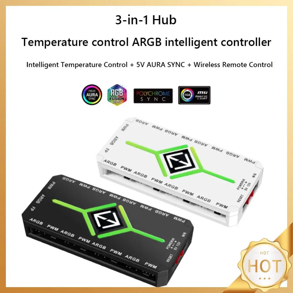 

3-контактный контроллер ARGB, устройство для охлаждения устройства, 1-9 в 1, 5 В, для компьютеров