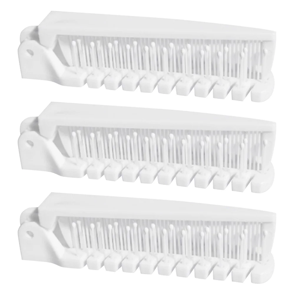 

3 Pcs Hairbrush Folding Comb Foldable Curls Travel for Women Mini White Size Child