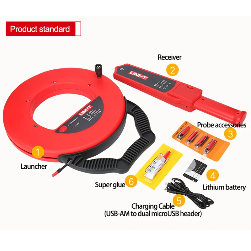 UNI-T UT661A UT661B Blockage Detector PVC Iron Pipe Finder Wall Scanner Waterproof Electrical Instruments IP67 6