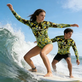 Men's and Women's Rash Guard Long Sleeves UPF 50+ UV Sun Protection Quick Drying Swim Surfing Shirts for Surfing and All Outdoor 1