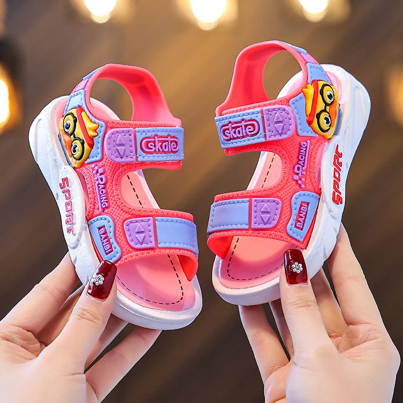 Children's sandals Summer new boy cartoon fashion Big children's sports sandals flat open-toe beach shoes