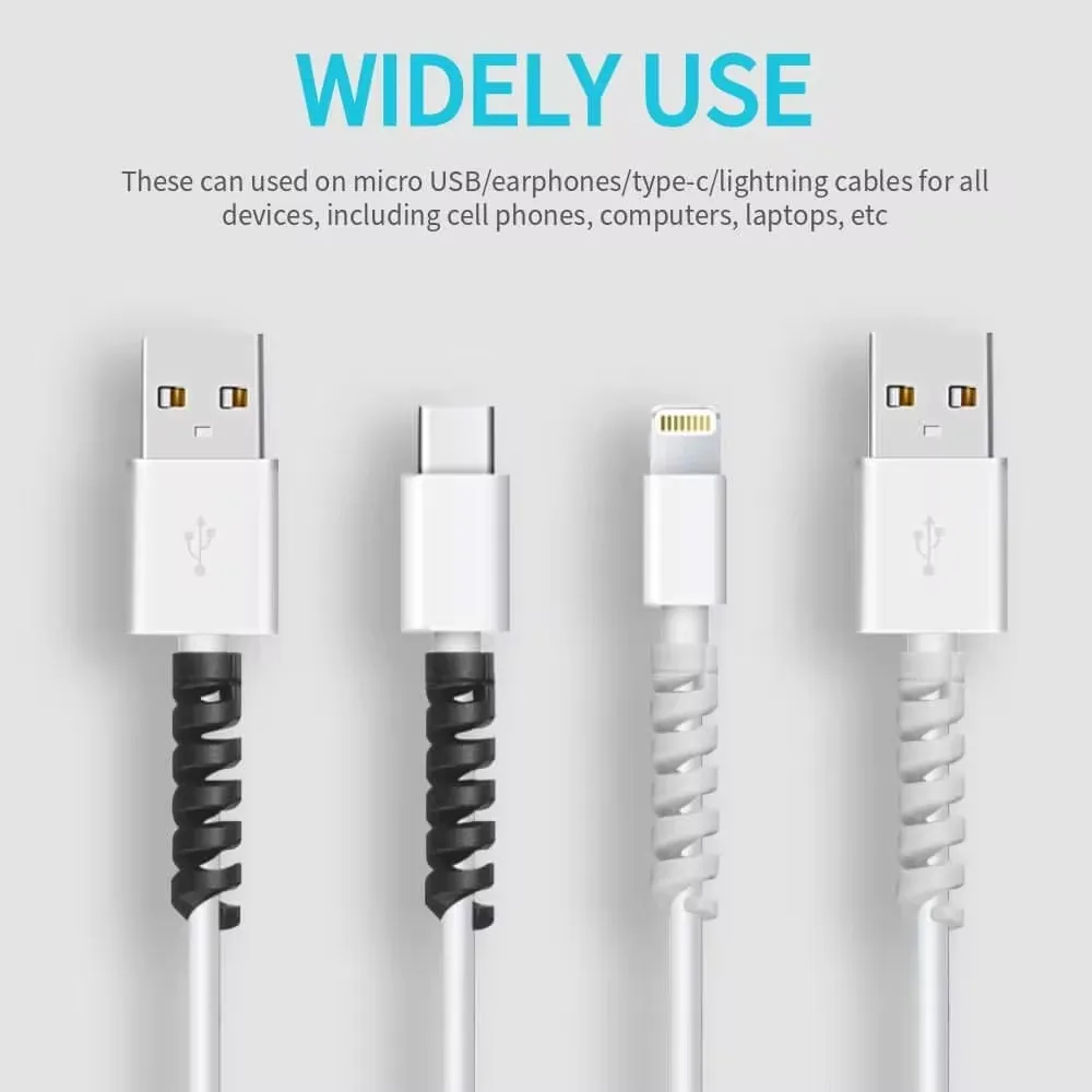 Cable Organizer Cable Protector Silicone Bobbin Winder Wire Protector for iPhone USB Charger Cord Cable Winder Clip