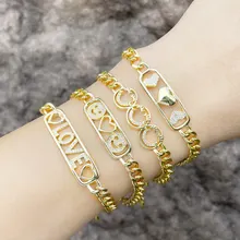 

Smiling Face Bracelet Female Minority Design Fashion Cool Cuban Chain Splicing Girlfriend Bracelet