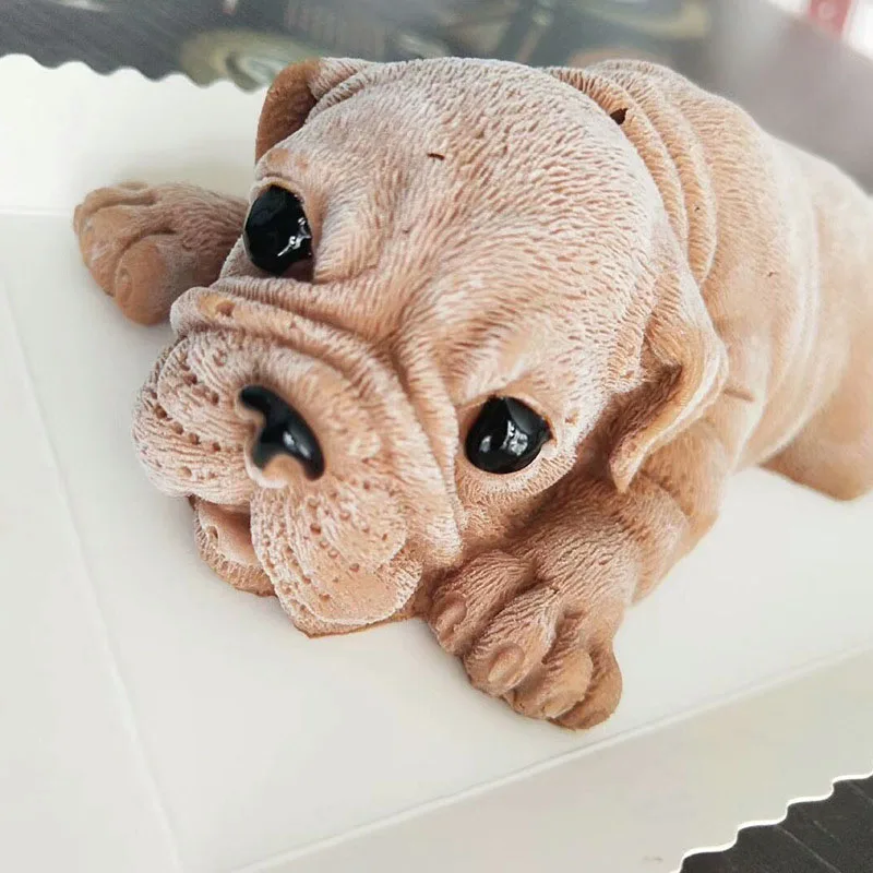 Sand Dog Ice Cream Fondant Mold Milk Chocolate Mold for Cake Decoration Cupcake Topper Candy Resin Clay Candle Soap Bath Bomb