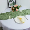 Sage Green Cheesecloth Table Runner Boho Gauze Cheese Cloth Sheer Wedding Birthday Party Baby Bridal Shower Backdrop Decorations 2