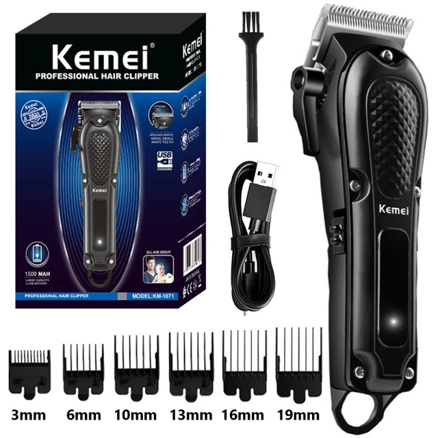 Kemei-Tondeuse à cheveux professionnelle sans fil pour hommes, rasoir  électrique puissant, batterie au lithium, 100V-240V - AliExpress