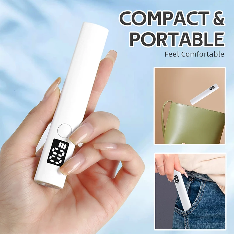 Nail Dryer Lamp Handheld Portable Mini UV LED Nail Light Curing All Gel USB Rechargeable Art Tool Home Travel