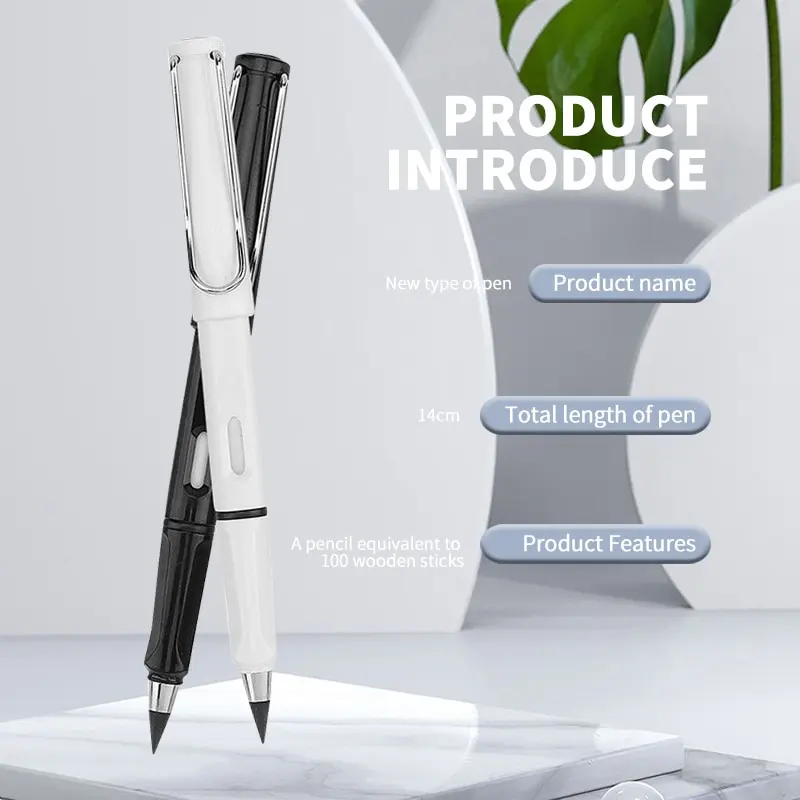 Eternal Pencil 2pcs Black Technology Not Need to Sharpen No Ink Student Positive Writing