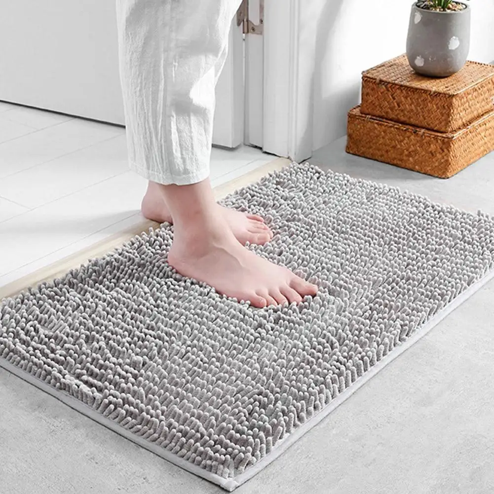 

Chenille Floor Mat Bath Soft Absorbent Anti Slip Bath Capret Entrance Living Doormat Hallway Bedroom Mat Cartoon Rug Room F R7E0