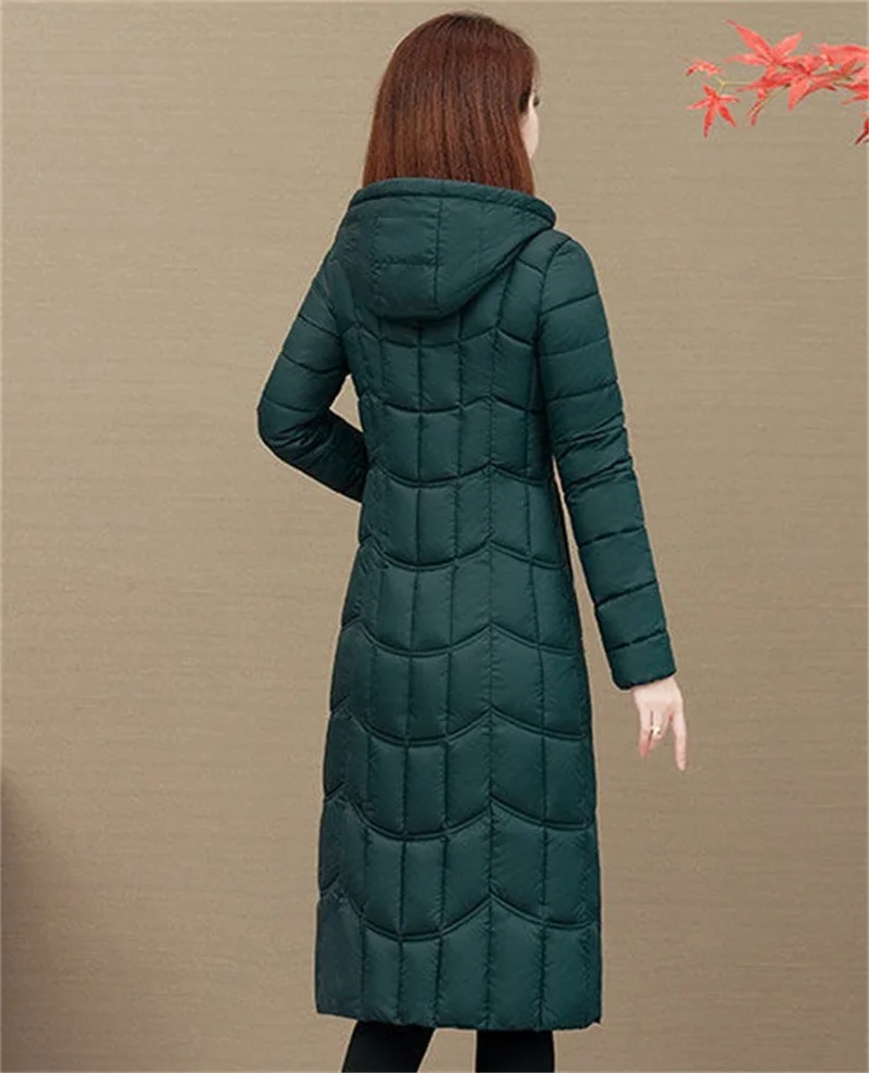 2026 Winter Jacket Women X-long Thicken Down Coat with A Hood Straight Elegant Outerwear Korean Fashion Female Parkas