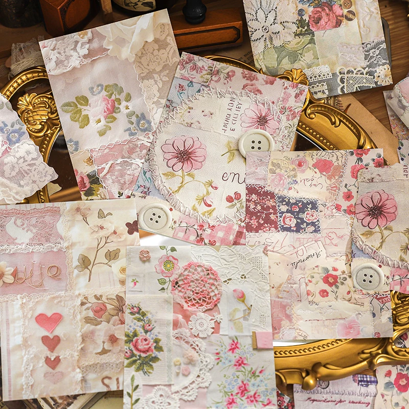 20pcs Vintage Multi material Fragment splicing Paper for DIY Journal Collage Stationery Scrapbooking Planner