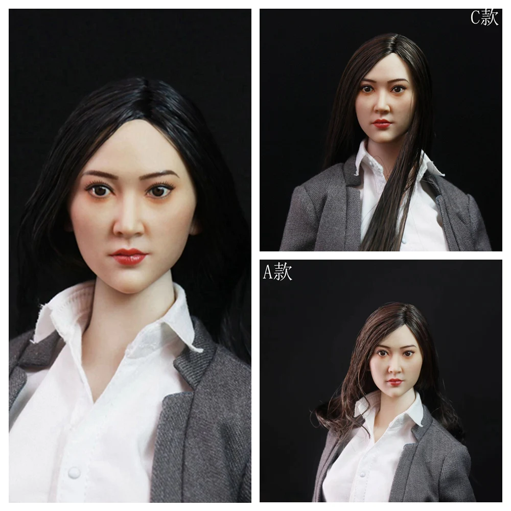 

1/6 Scale Action Figure Doll Accessories Female Head Carving Asian Beauty Head Sculpt For 12" Collectible Figures Model B0669