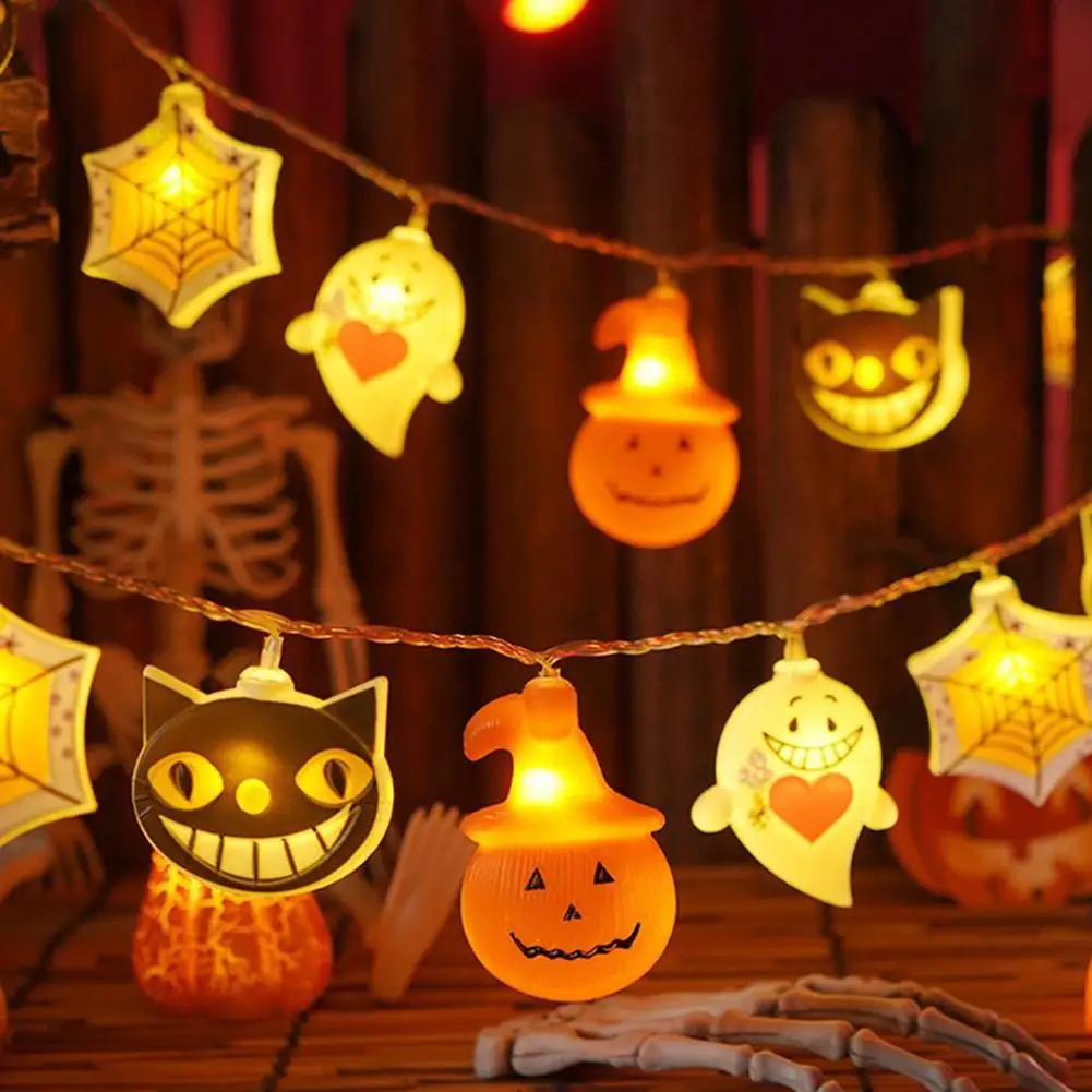 

Halloween Led String Light Battery Powered Pumpkin Spider Lantern Light For Home Garden Party Outdoor Decoration