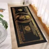 Black Gold 100 Dollar Bill Money Kitchen Floor Mat Home Decor Hallway Balcony Laundry Runners Rugs Bathroom Non-slip DoorMat 1
