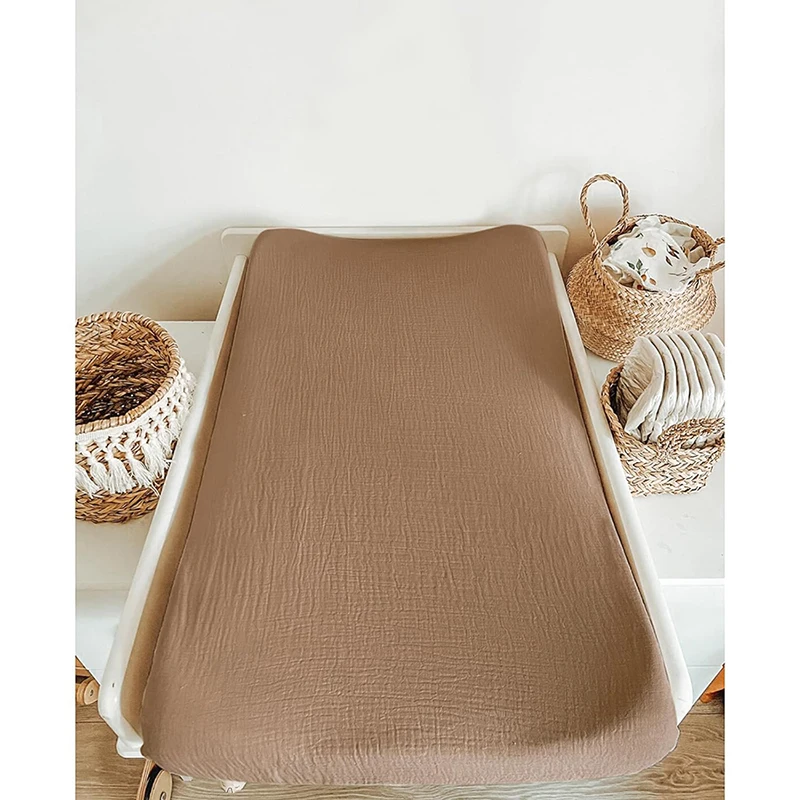 Diaper Changing Pad Cover Muslin Cotton Newborn Baby Changing Mat Cover Solid Color Baby Shower Gift 2PCS diaper changing pad,diaper changing mat