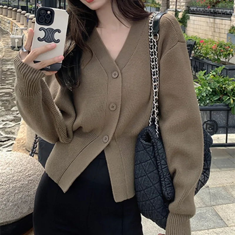 

Autumn Sweater Cardigan Coat Women 2022 New Korean Fashion Casual Elegant Long Sleeve Knitted Tops Knitwear Outwear Pull Femme