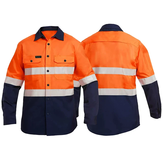 Men's Hi Vis Cotton Work Shirt