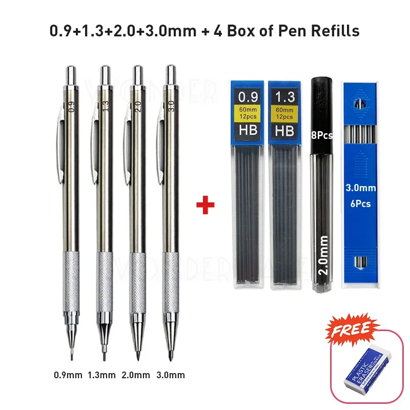 Premium Full Metal Mechanical Pencil for Sketching and Drawing