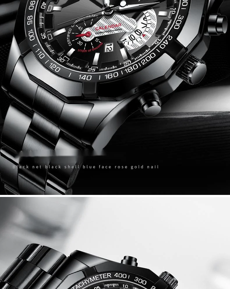 Nuevo reloj Fenzun Reloj resistente al agua Reloj de esfera grande Reloj de calendario nuevo de gran tamaño Tecnología creativa_voghion.com