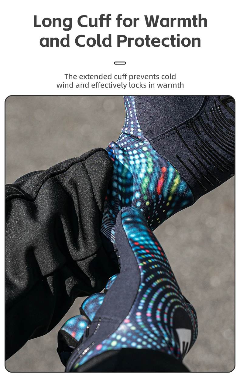 ROCKBROS Warme Vollfinger-Fahrradhandschuhe, Unisex, für MTB/Rennrad, lange Fingerhandschuhe, alle Jahreszeiten, Frühling/Sommer/Herbst/Winter – Detail 7