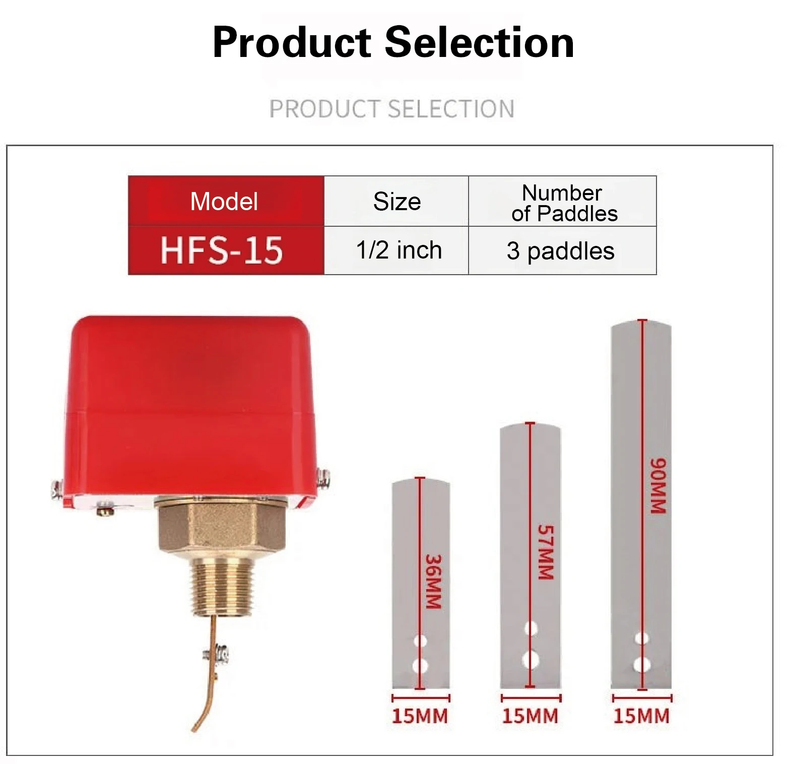 HFS-15/20/25 Water Paddle Flow Switch G1/2 G3/4 G1 Brass Stainless Steel Liquid