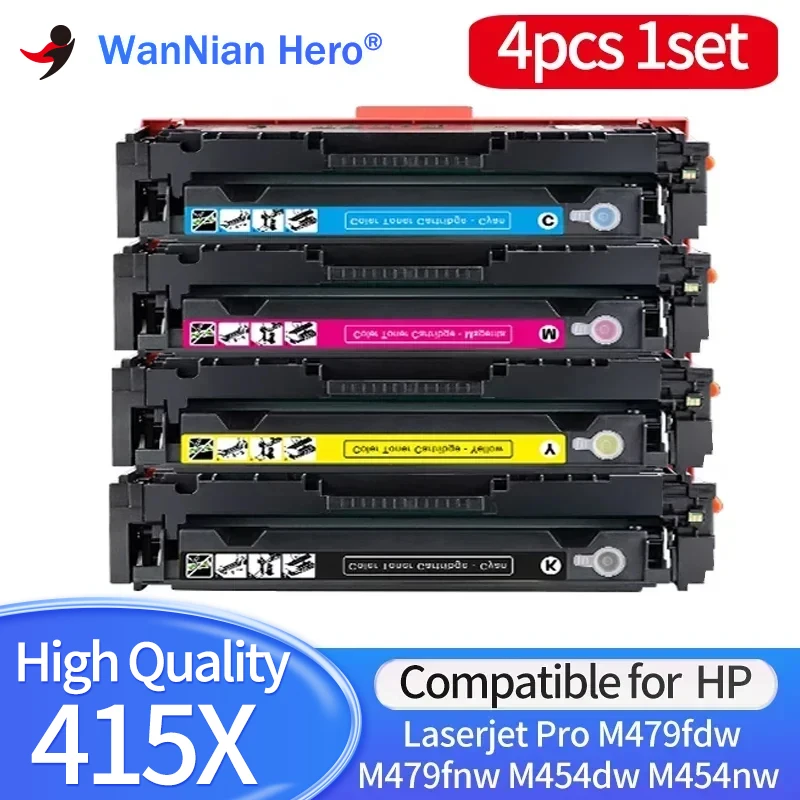 

High capacity 4pc 415X 416X 414X Compatible Toner Cartridge for HP M454 M454dw/nw MFP M479 M479dw M479fdw Printer W2030A W2040A