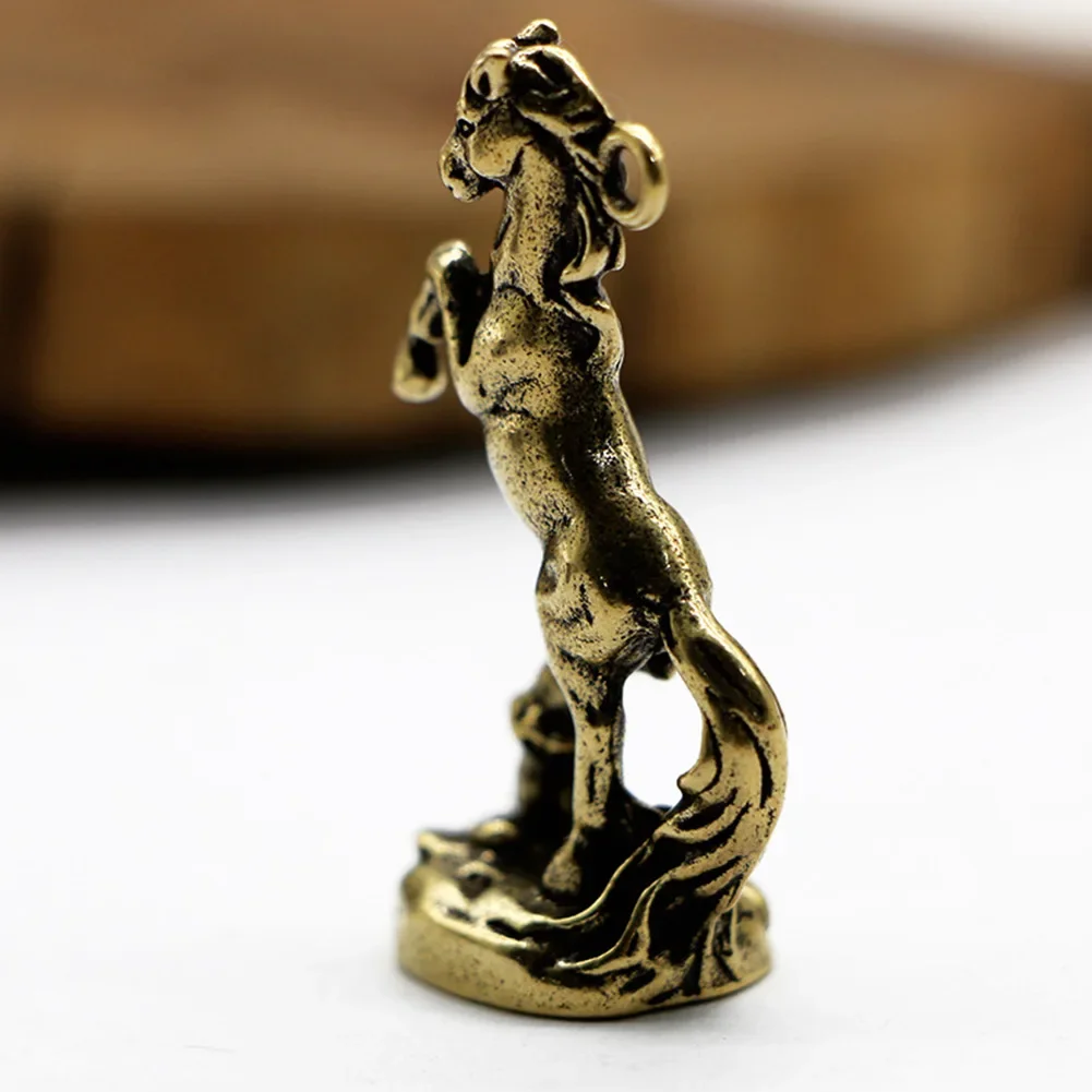 Horse Sculpture Ornaments Keychain Brass Animal Small Statue Office Desk Home Desk Decoration & Accessories