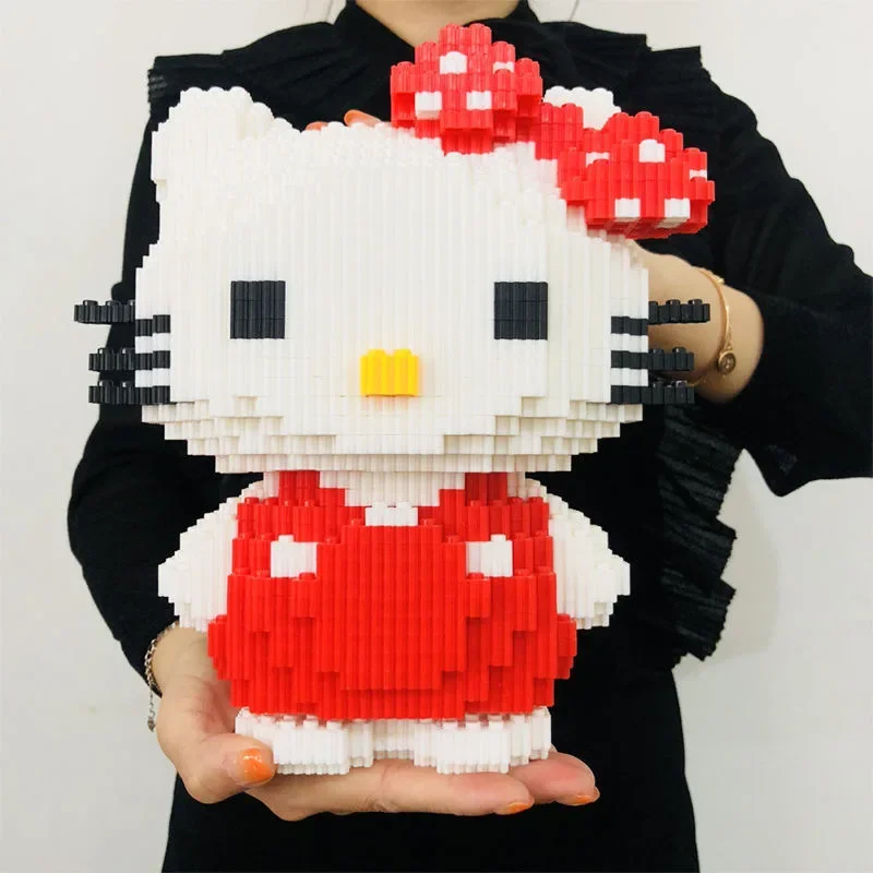 

Hello Kitty Kuromi My Melody Sanrio аниме периферийный мультфильм Kawaii милые строительные блоки сборные игрушки креативное украшение подарок