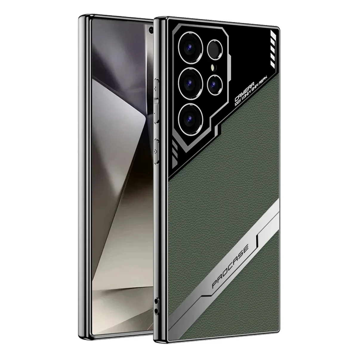 Premium Electroplated PU Leather Phone Case with Camera Protection