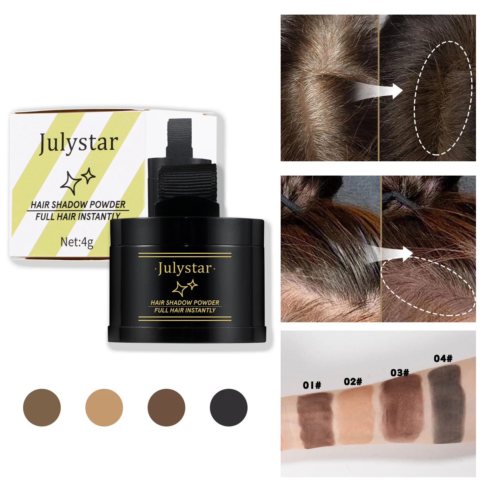 Full Hair Instantly Powder Hairline Beard Enhancer Lasting Repair Moustache Coloring Concealer Tools Hair Root Filling Coverage hair building powder