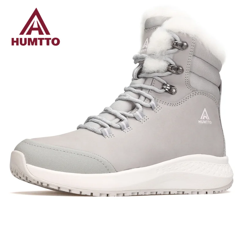 

HUMTTO Outdoor Winter Shoes for Women Leather Hiking Boots Womens Waterproof Trekking Snow Boots Luxury Designer Woman Sneakers