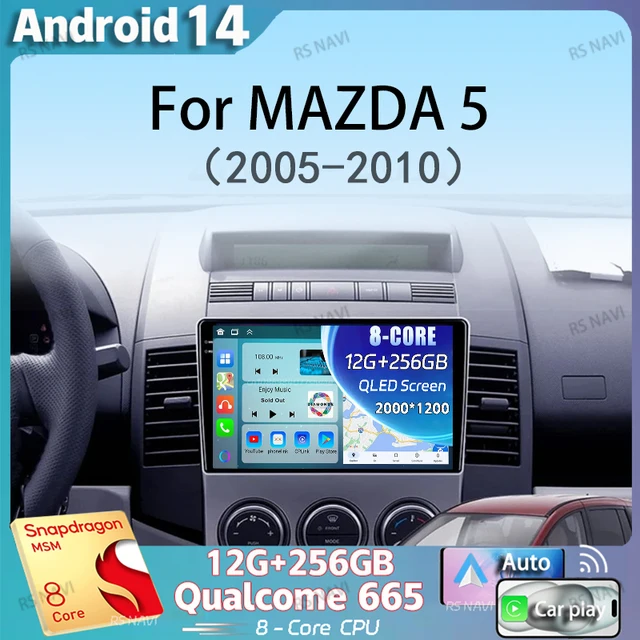 Android 14 Car Radio For MAZDA 5 2005 2006 2007 2008 - 2010 Navigation Multimedia Player Stereo WiFi+4G Video Carplay Head Unit 1