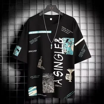 Maglietta per uomo moda top camicie T-Shirt girocollo Street wear maglietta Anime stile retrò abbigliamento uomo maglietta oversize