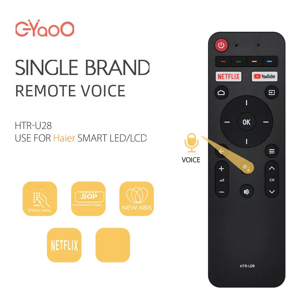 HTR-U28 Telecomando Vocale Di Ricambio Per TV Haier Smart LED HD Serie H50S6UG, H55S6UG, H65S6UG, LE40K6600G
