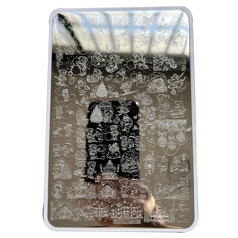 XMQ 크리스마스 디자인 네일 스탬핑 플레이트 템플릿