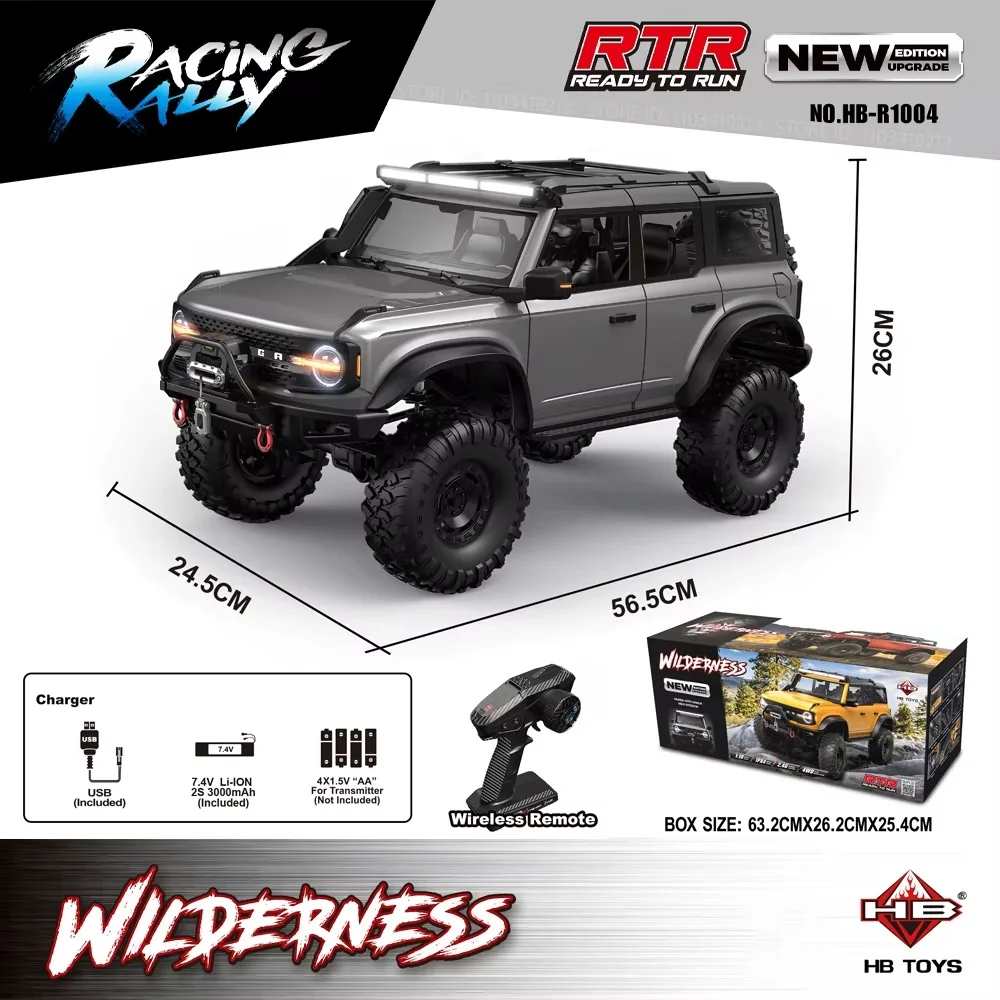 2025 HB-R100 Series RC Car New Upgrade Ford Bronco 1:10 Full Scale Model Climbing Car High Speed Off-Road Vehicle 3