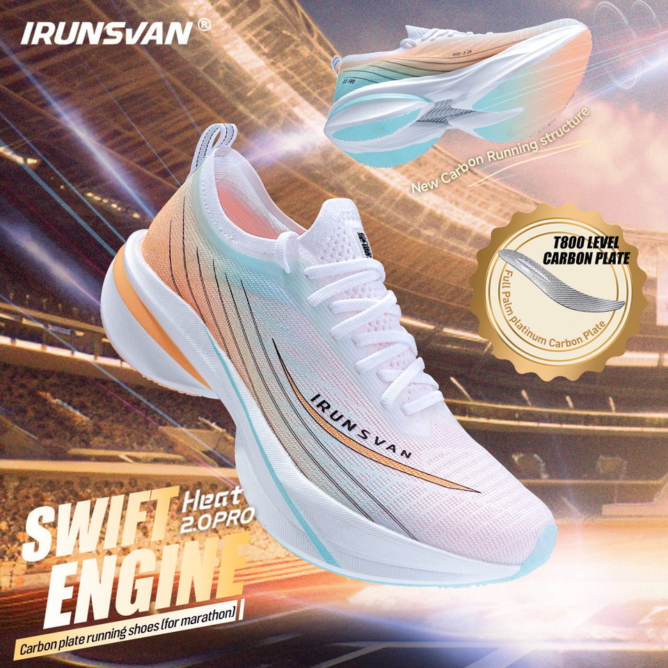 Official Brand IRUNSVAN T800 Carbon Plate Carbon Fiber Running Shoes Marathon-Ready Lighter than Regular Ones Perfect for Racing