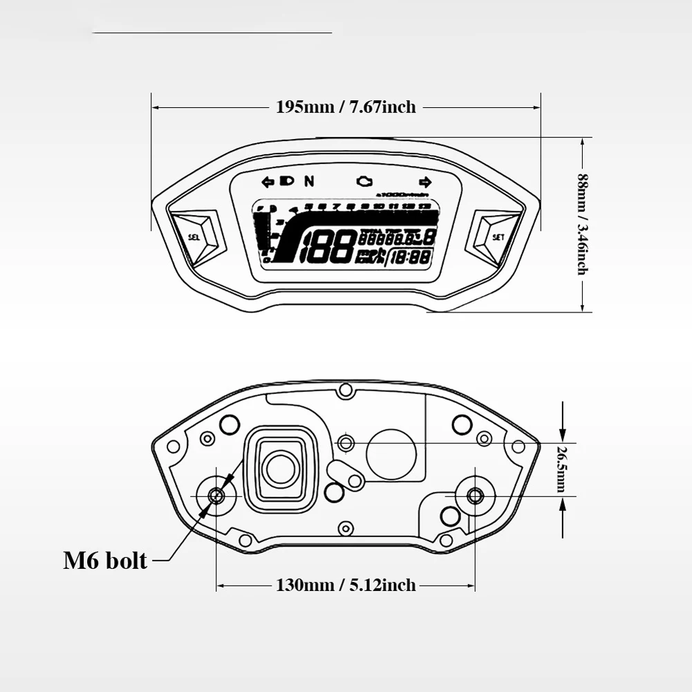 Digital Tachometer Waterproof Motorcycle Tachometer Electronic RPM Indicator for Honda GROM 2013-2019 for CRF250 Rally 2017-2019