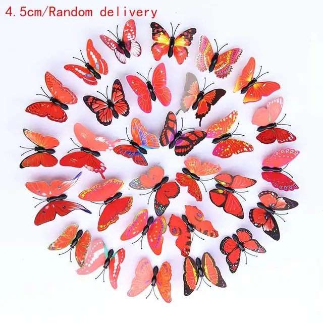 10PCS Fashion Butterfly Hair Clips for Women Girls Wedding Photography Head Clips Hairpin Hairgrips Decoration Hair Accessories 4.5cm red