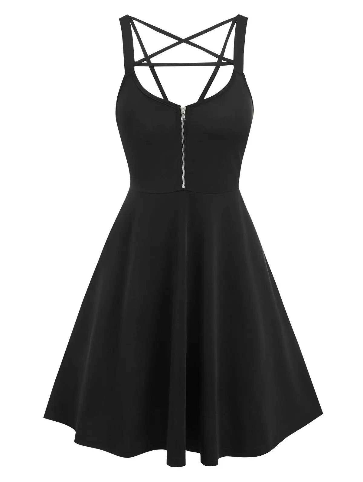 Short Dresses Women Zip Dress Black Mini Womens Zip Black Short