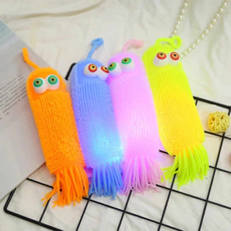 Worms Luminous Caterpillars Toys Light Up Octopus Balls Air-Filled Sensory Toy Christmas Stocking Party Decoration Gift