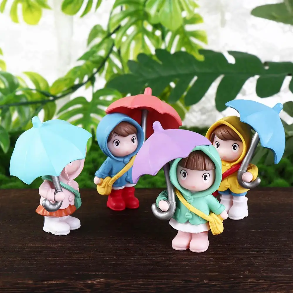 

Cake Decoration Collectible Model Doll Ornaments Figure Toys Raincoat Umbrella Action Figures PVC Ornaments Handmade Models Toy