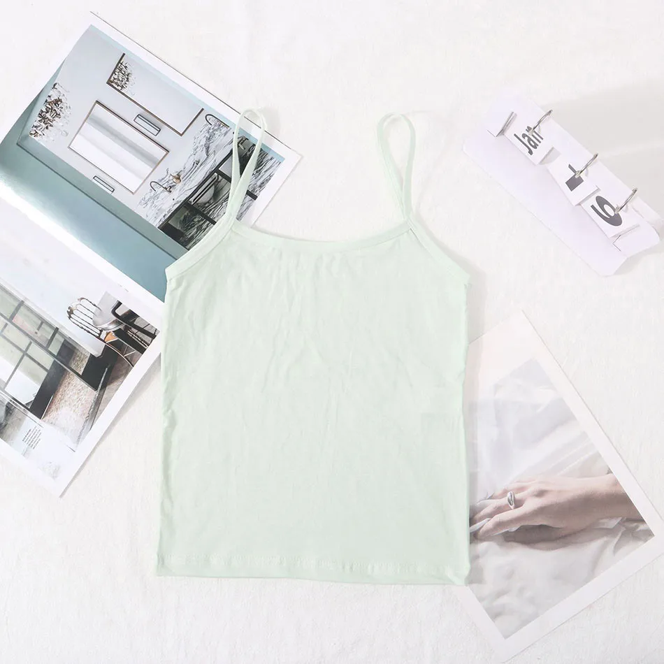 Girls Development Period Solid Color Cotton Soft Breathable Underwear Vest Girls Anti Exposure  Safety Underwear Girl Vest 3
