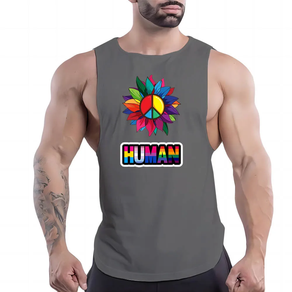 

Summer Adult Men'S Casual Sports Crew-Neck Vest American Letter 2d Print Fashion Comfortable Breathable Sleeveless T-Shirt