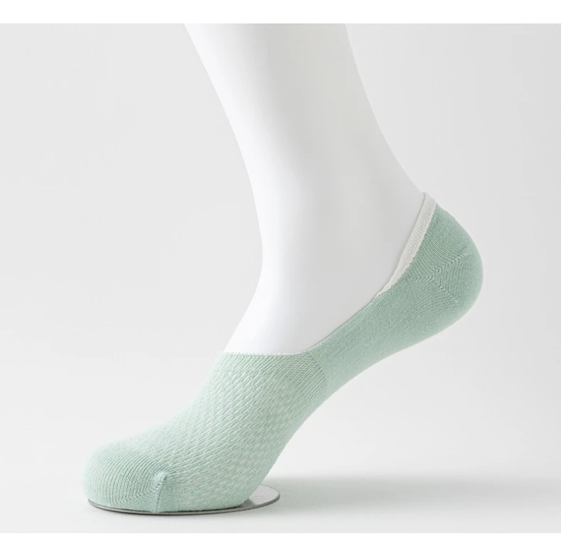 Womens Breathable Mesh Boat Socks - 5 Pairs Invisible Low Cut Anti-Slip Summer Socks