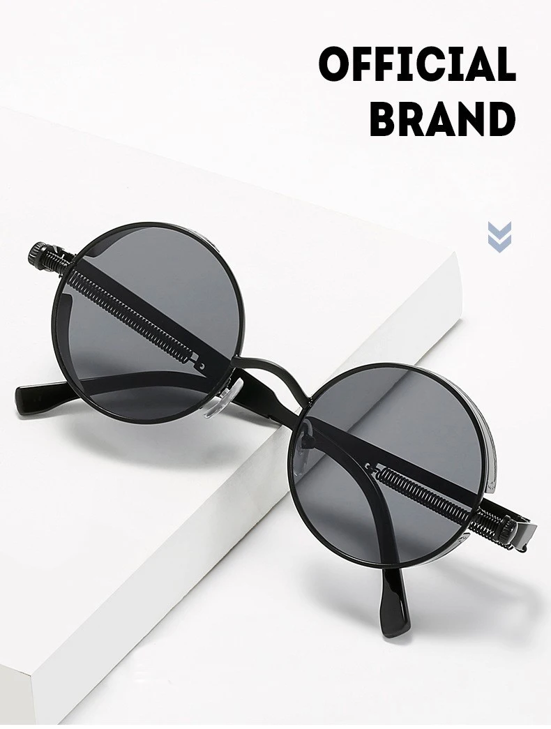 Neue Retro-Sonnenbrille mit rundem Rahmen – modisch und schlankmachend, perfekt für lässige Straßenfotografie für Männer und Frauen 58028 – Detail 3