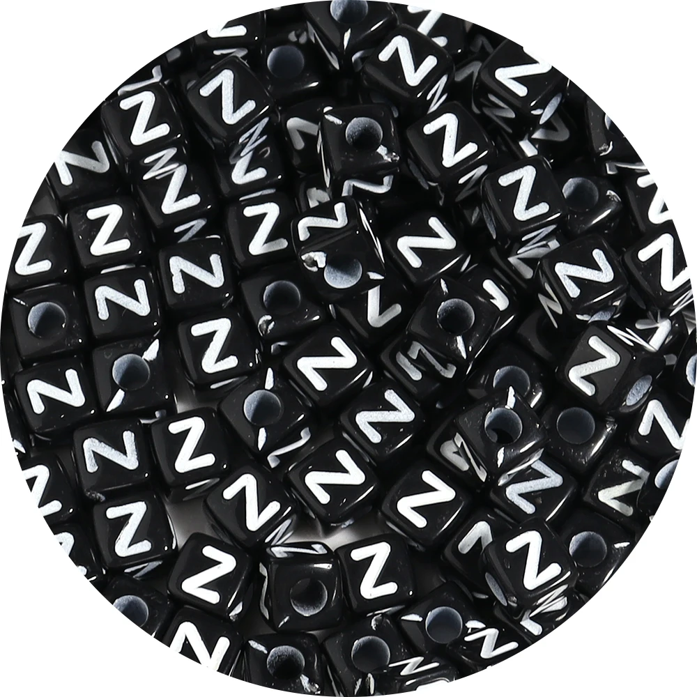 7x3,5mm schwarze Acryl perlen flache runde Pick Buchstaben lose Alphabet Spacer Perlen Lieferungen für Schmuck herstellung Armbänder Zubehör – Detail 1