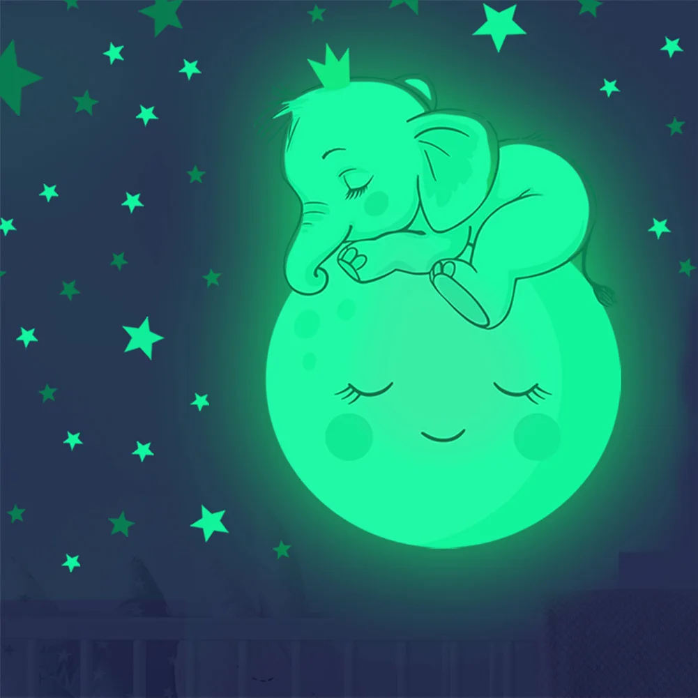 Moon Baby Elephant Sleeping Luminous