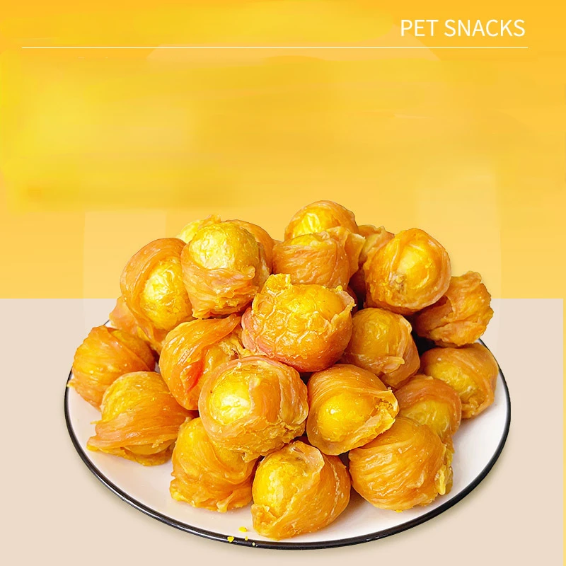 Pet Snacks Pure Chicken And Duck Meat Wrap Freeze-Dried Egg Yolk Beautiful Hair Clean Teeth Nutritious Rich With Phospholipids