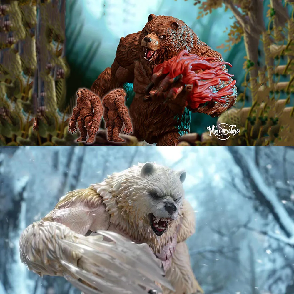 

3 Color MEMORYTOYS Adventurer's World 23cm The Berserker of Bear Giant Bear Combiner Animal Action Figure with Replaceable Hands